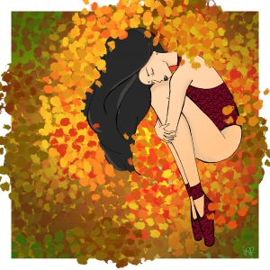 lena sam, vancouver, graphic designer, autumn, leaves, fall, ballerina, the laying ballerina